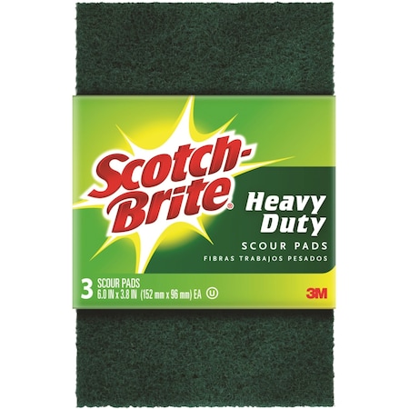 3M Scotch-Brite Heavy Duty Scouring Pad For All Purpose 6 in. L 3 pk 223-10